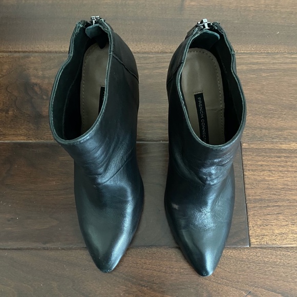 French Connection Black Leather Stiletto Booties - 7 - Picture 6 of 10